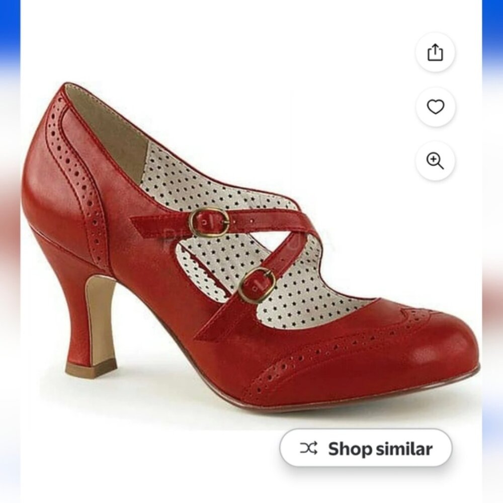 Pin Up Couture Red Flapper Heels, 6.5, New